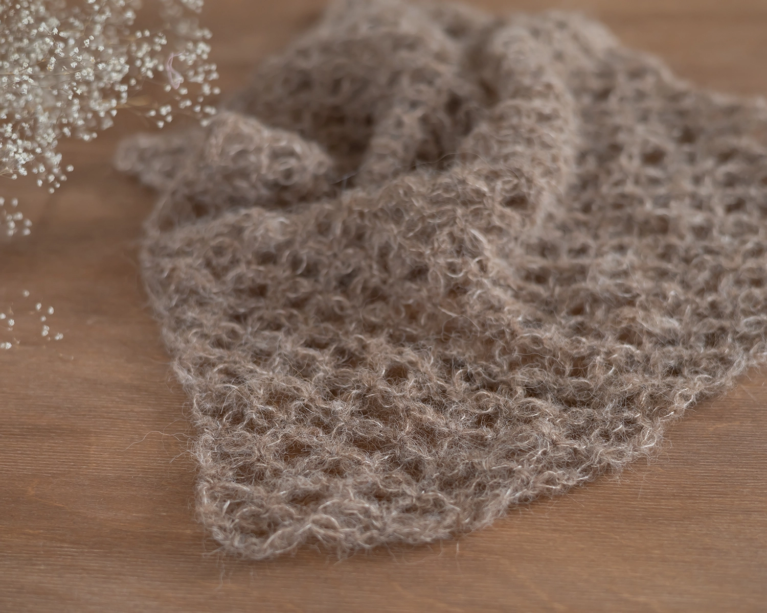 Brown36x345 Mini Mohair Crocheted Layer / Blanket