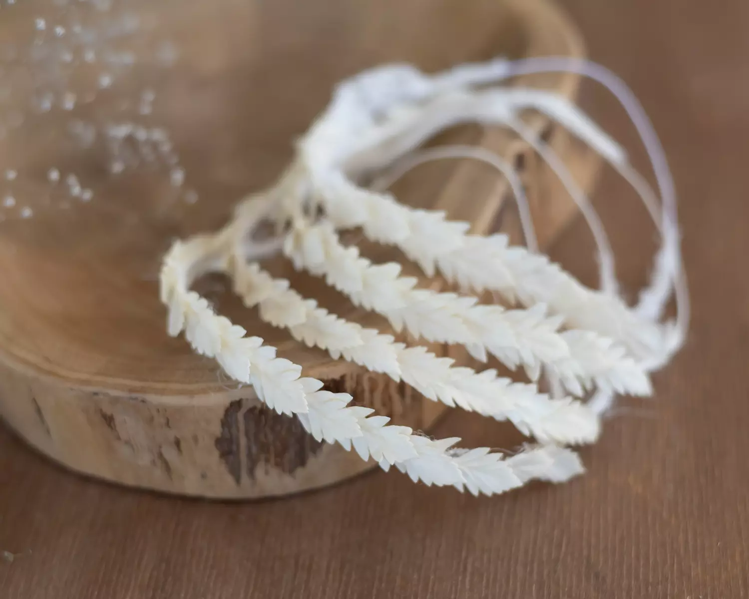 Newborn Headband with Leaves, Ivory