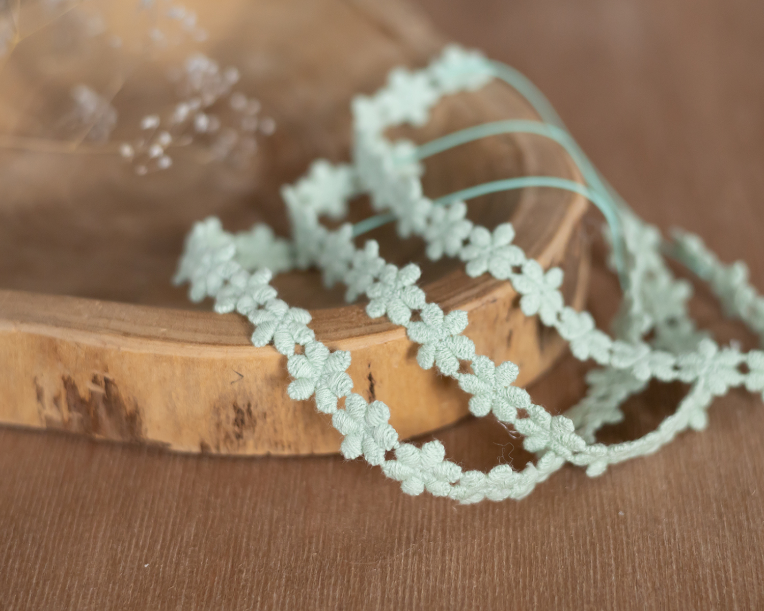 Floral Lace Headband, Spring Green