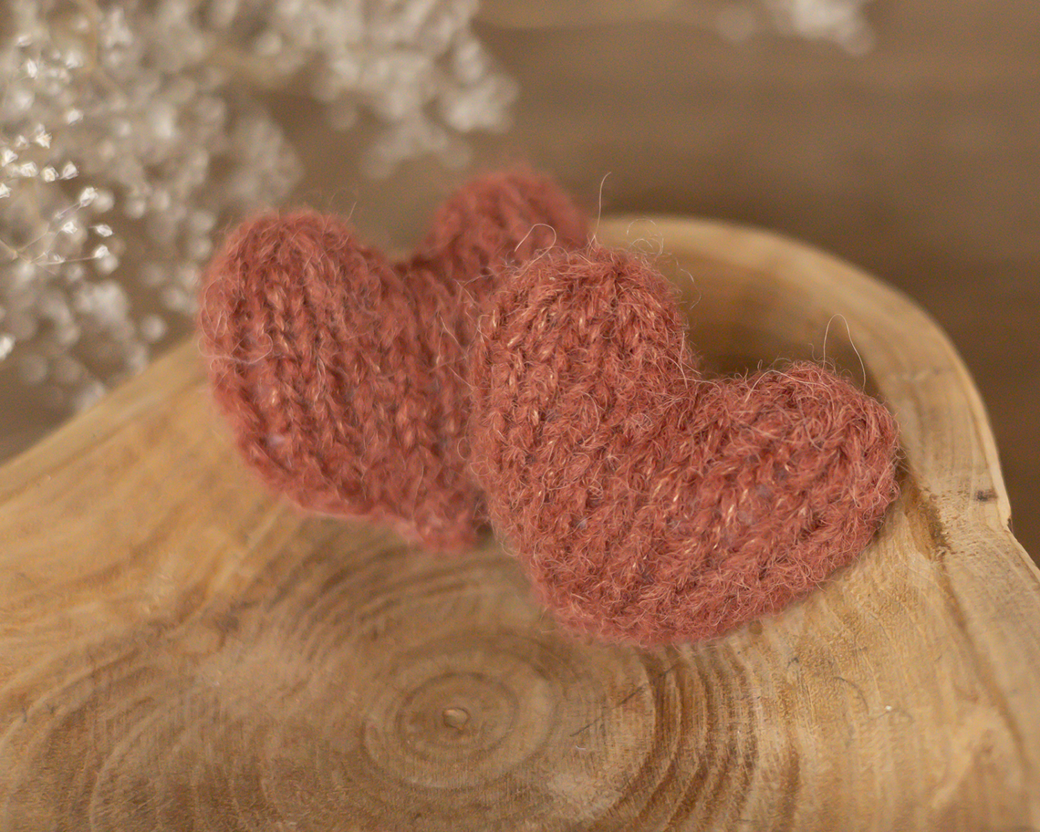 Mini, Knitted Heart, Rust