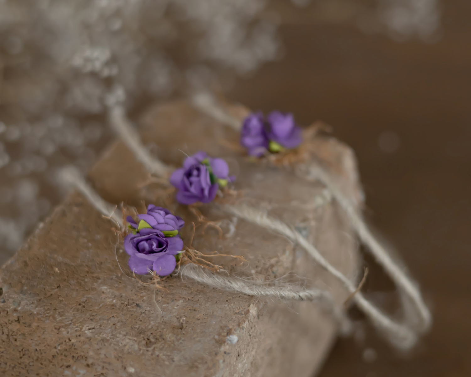 Floral Newborn Headband, Purple