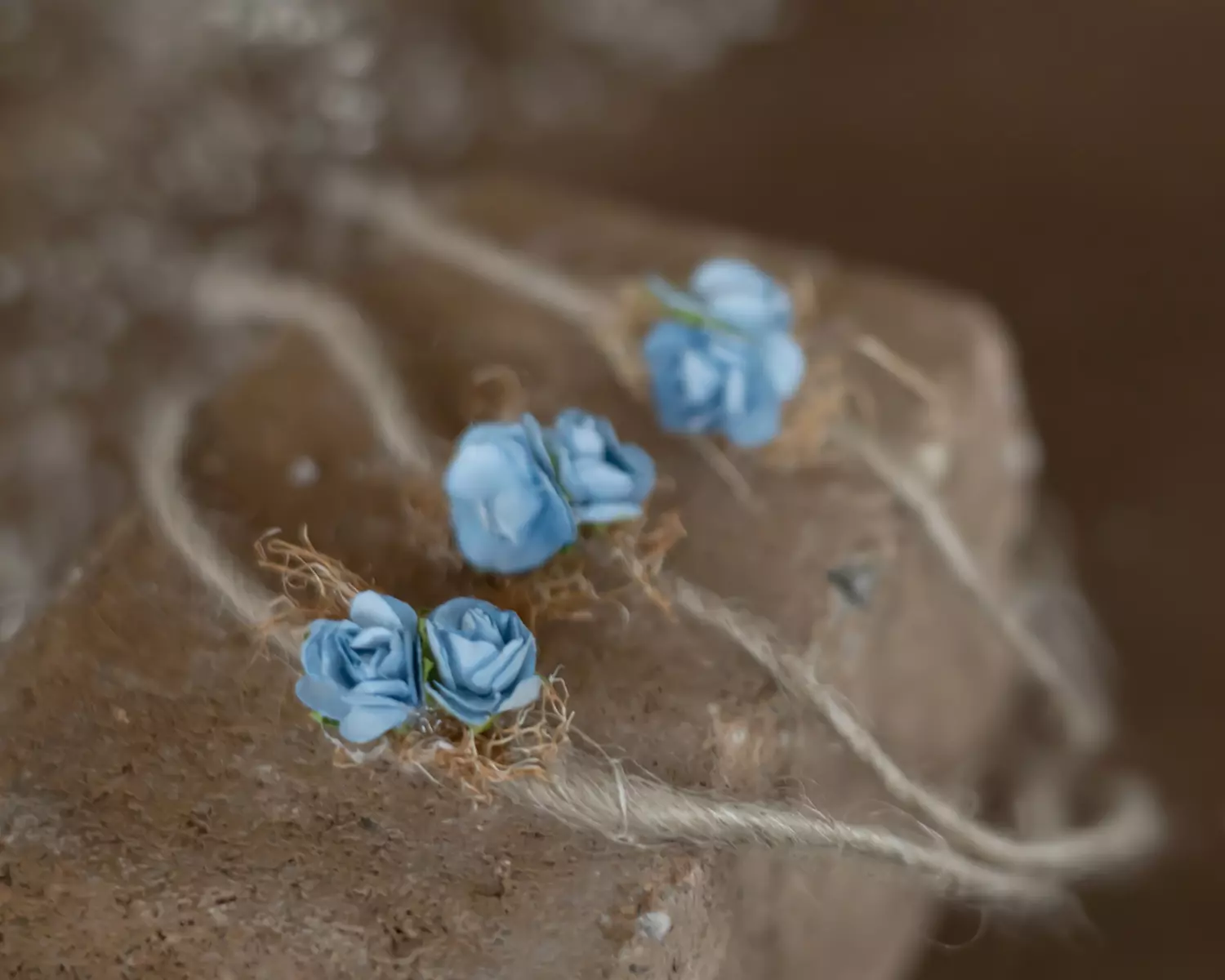 Floral Newborn Headband, Blue