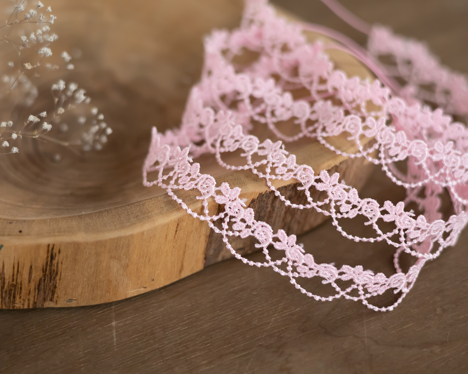 Floral Lace Headband, Pink