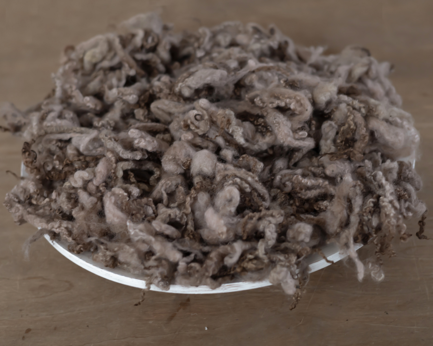 Curly Fluff Wool  Basket Stuffer - Brown