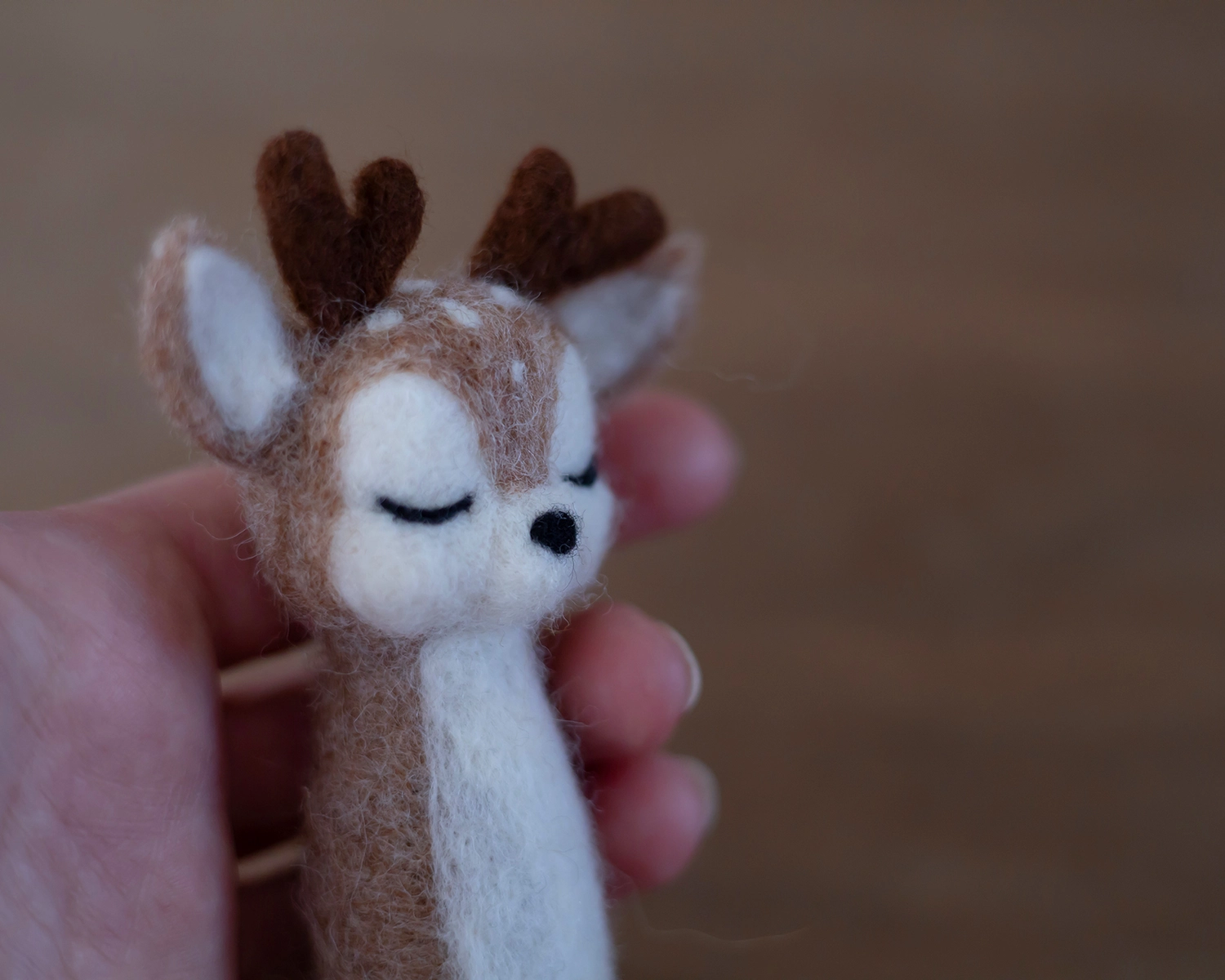 PRE -ORDER Felted, Brown Reindeer Photo Toy