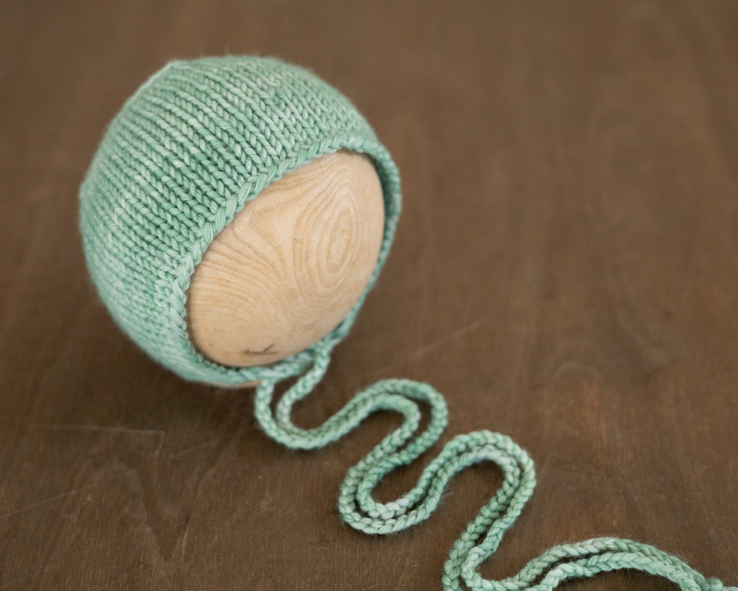 Spring Green II. Hand Dyed Newborn Bonnet
