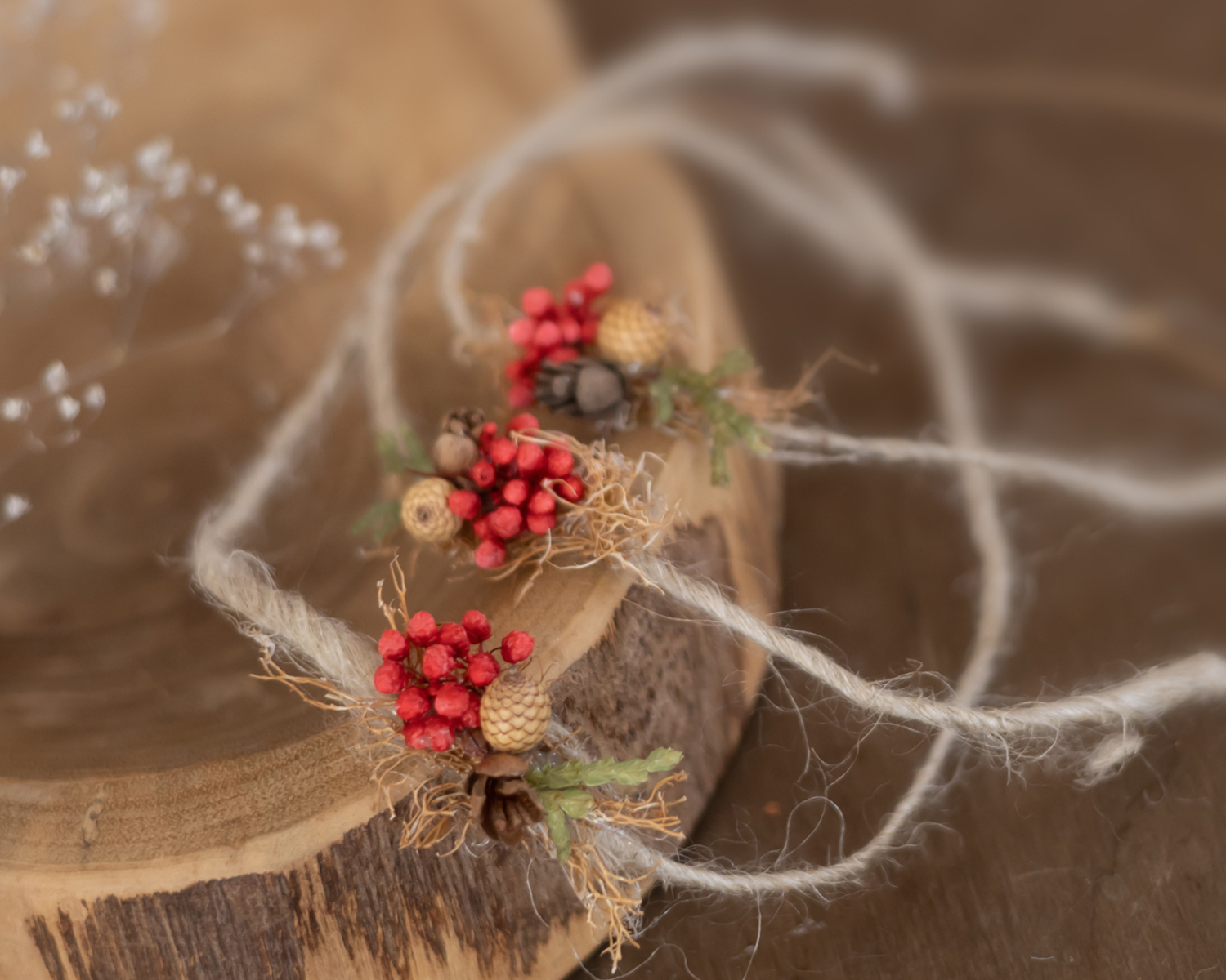 Christmas Headband with Red Berries