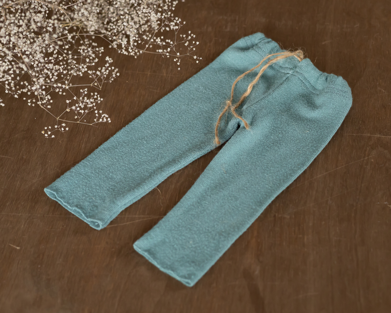 Sea Blue Newborn Set: Pants and Sleepy Hat