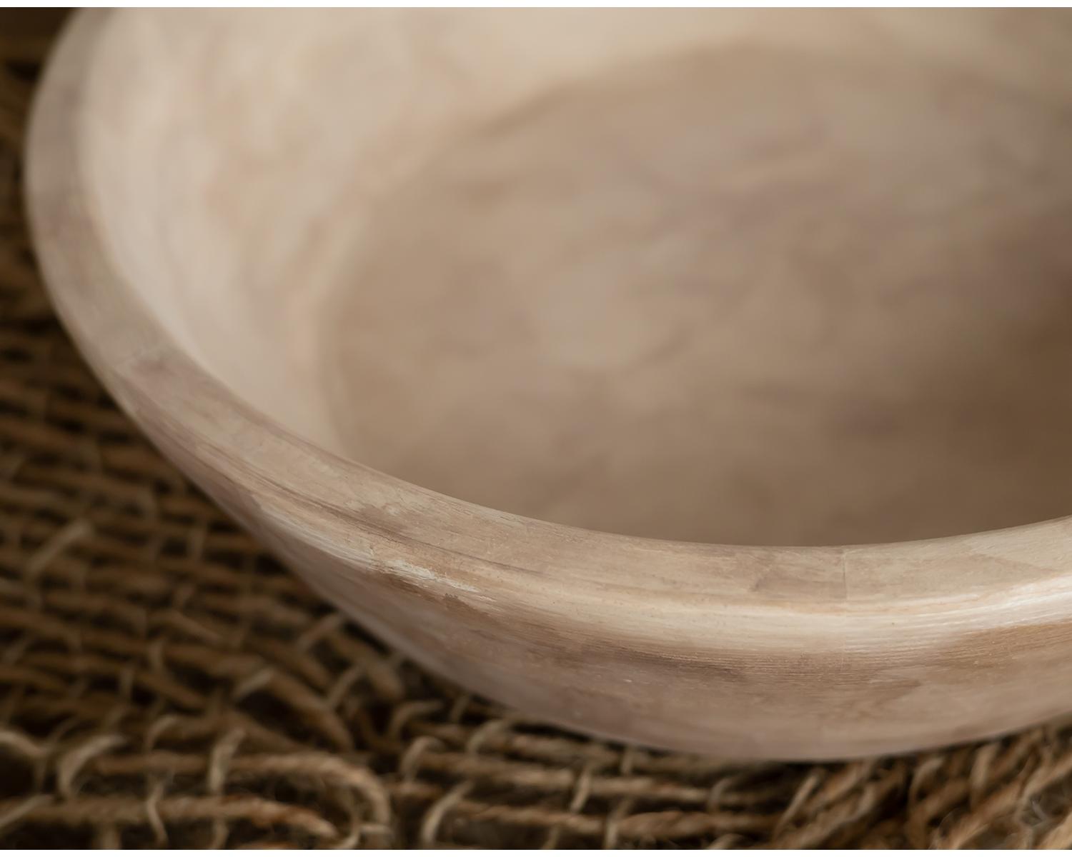 Világos barna kerek fa tál - 42cm