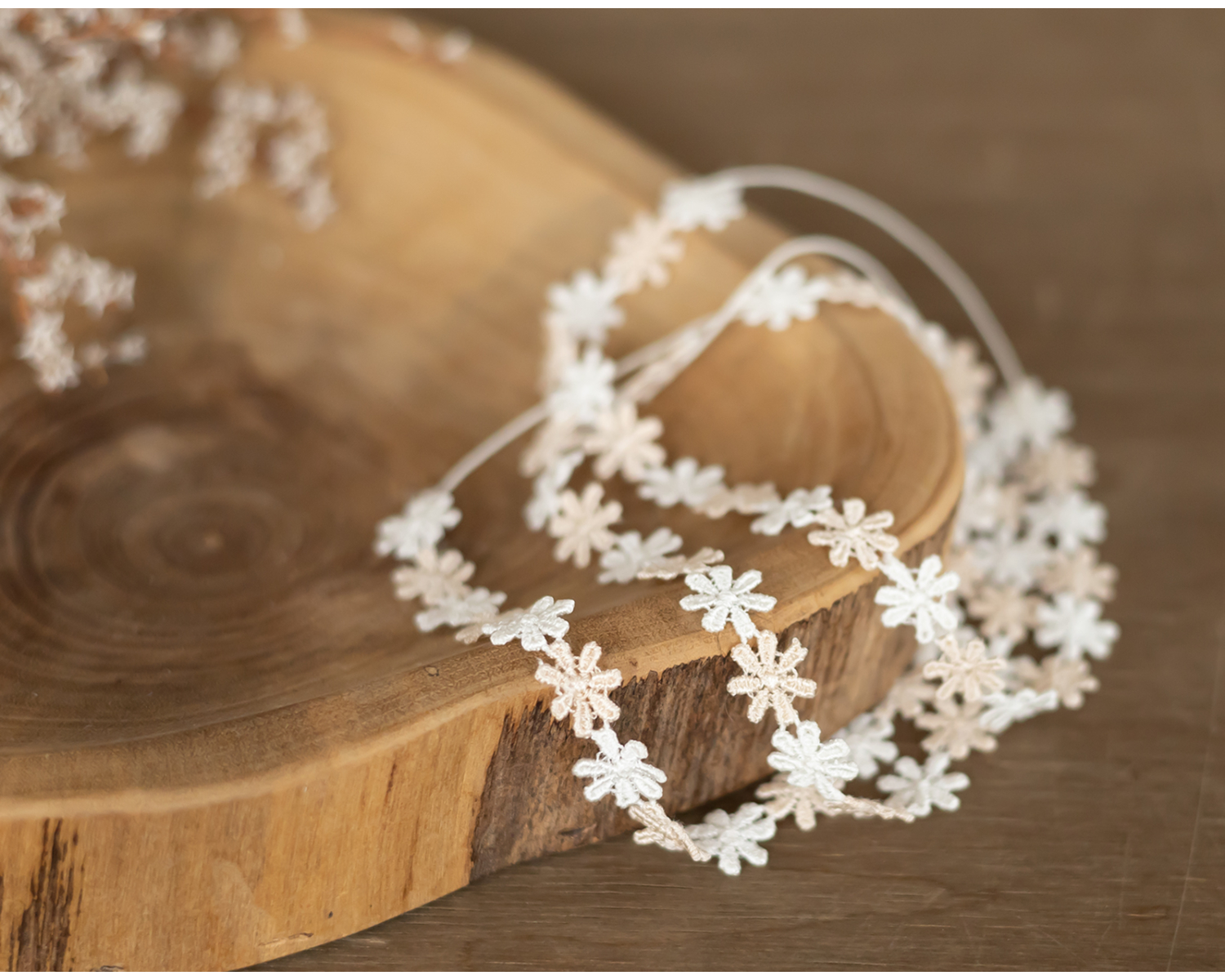 Ivory- Nude Floral Lace Headband