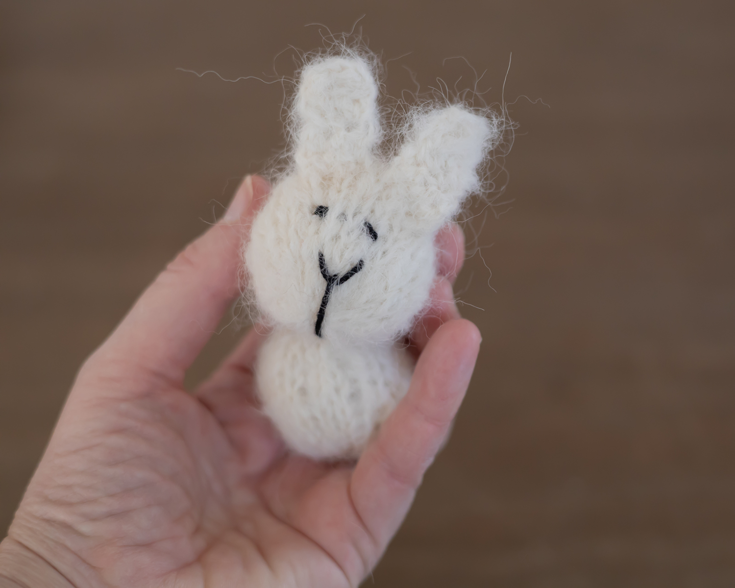 Ivory Mini Knitted Bunny