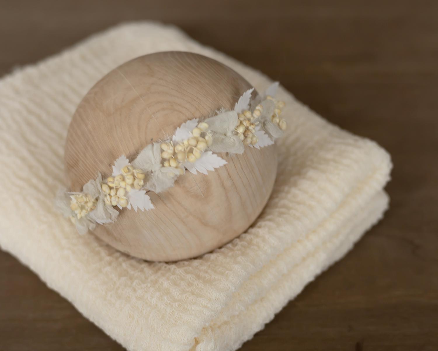Cream headband + gauze wrap set