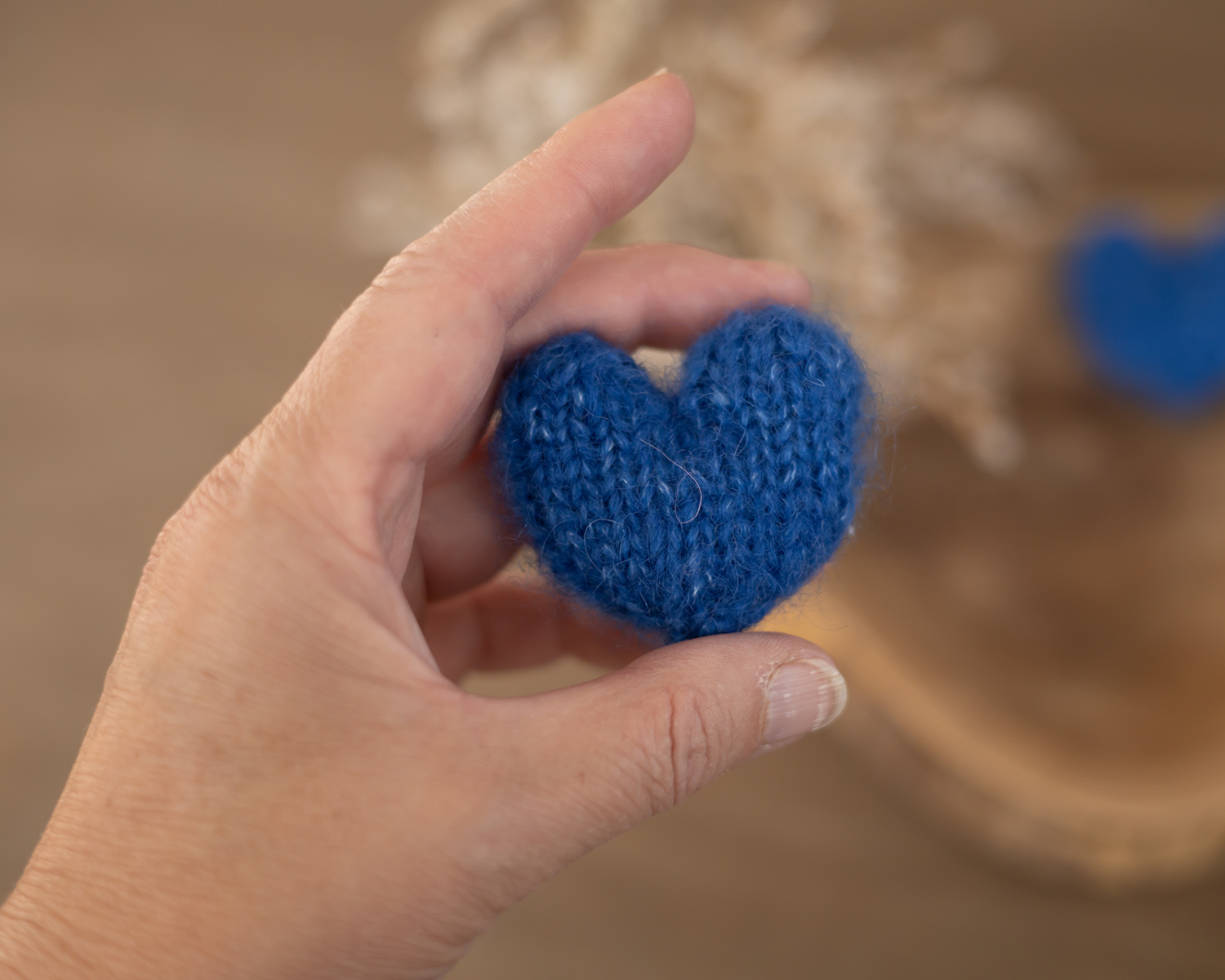 Mini, Knitted Heart, King Blue