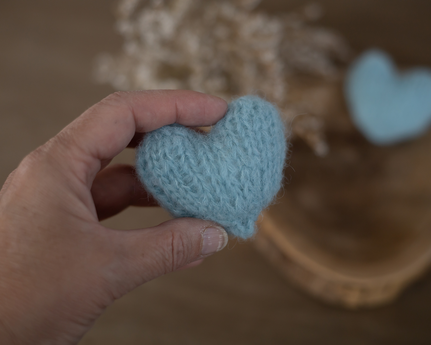 Mini, Knitted Heart, Sea Blue 