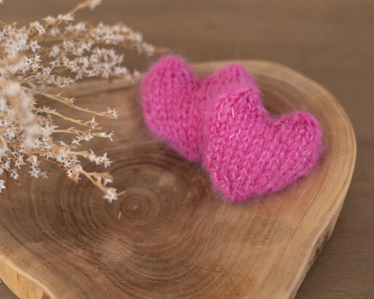 Mini, Knitted Heart, Hibiscus