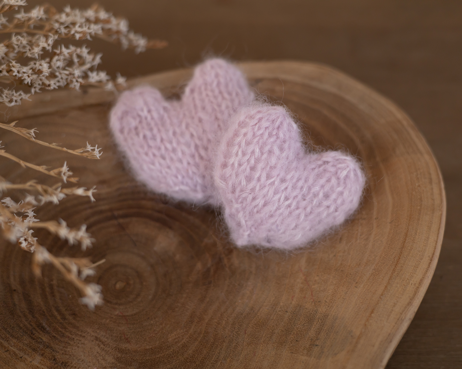 Mini, Knitted Heart, Pale Pink I.