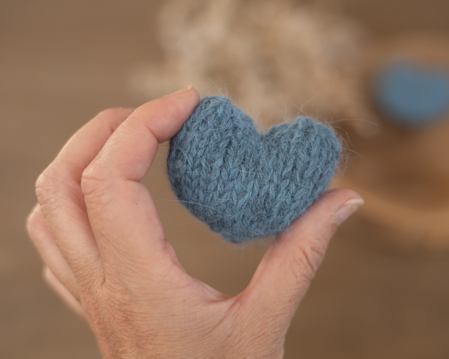 Mini, Knitted Heart, Teal