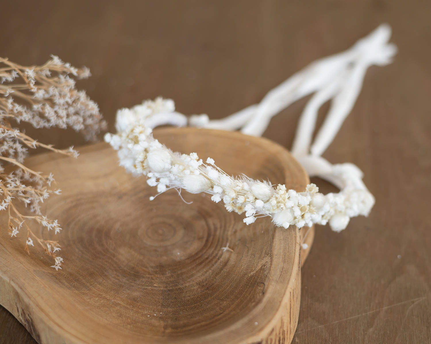 Floral  Halo / Wreath,  White - Ivory