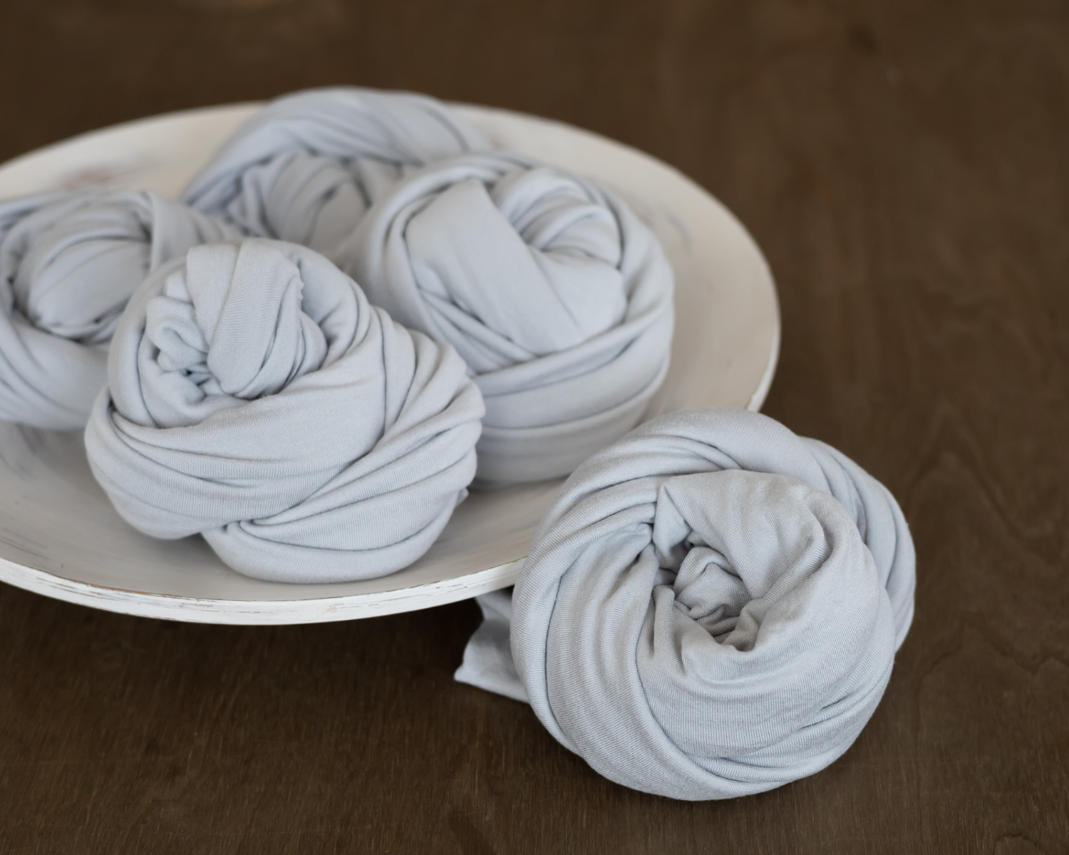 Pale Grey Stretch Knit Wrap