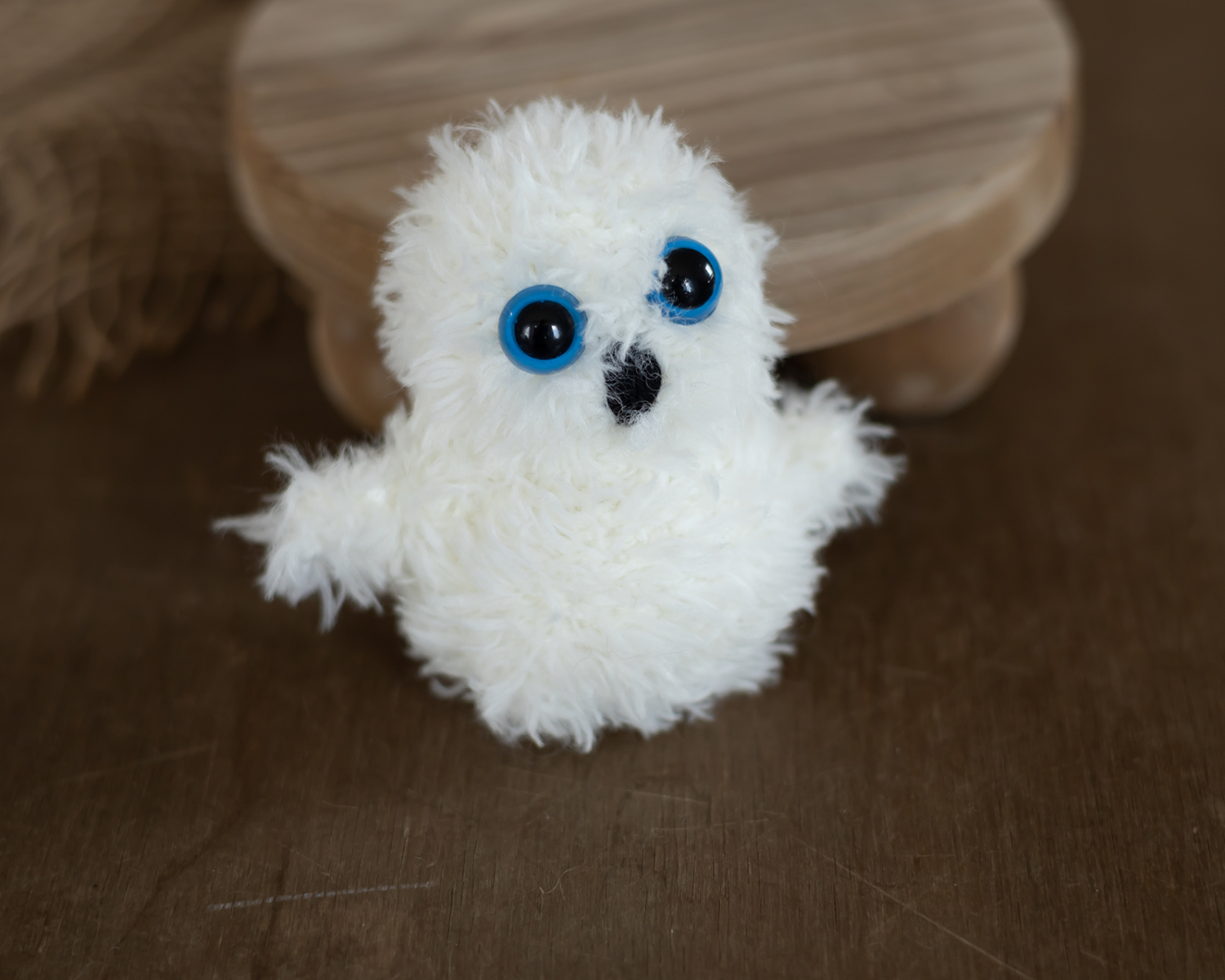 White Mini Knitted Baby Owl