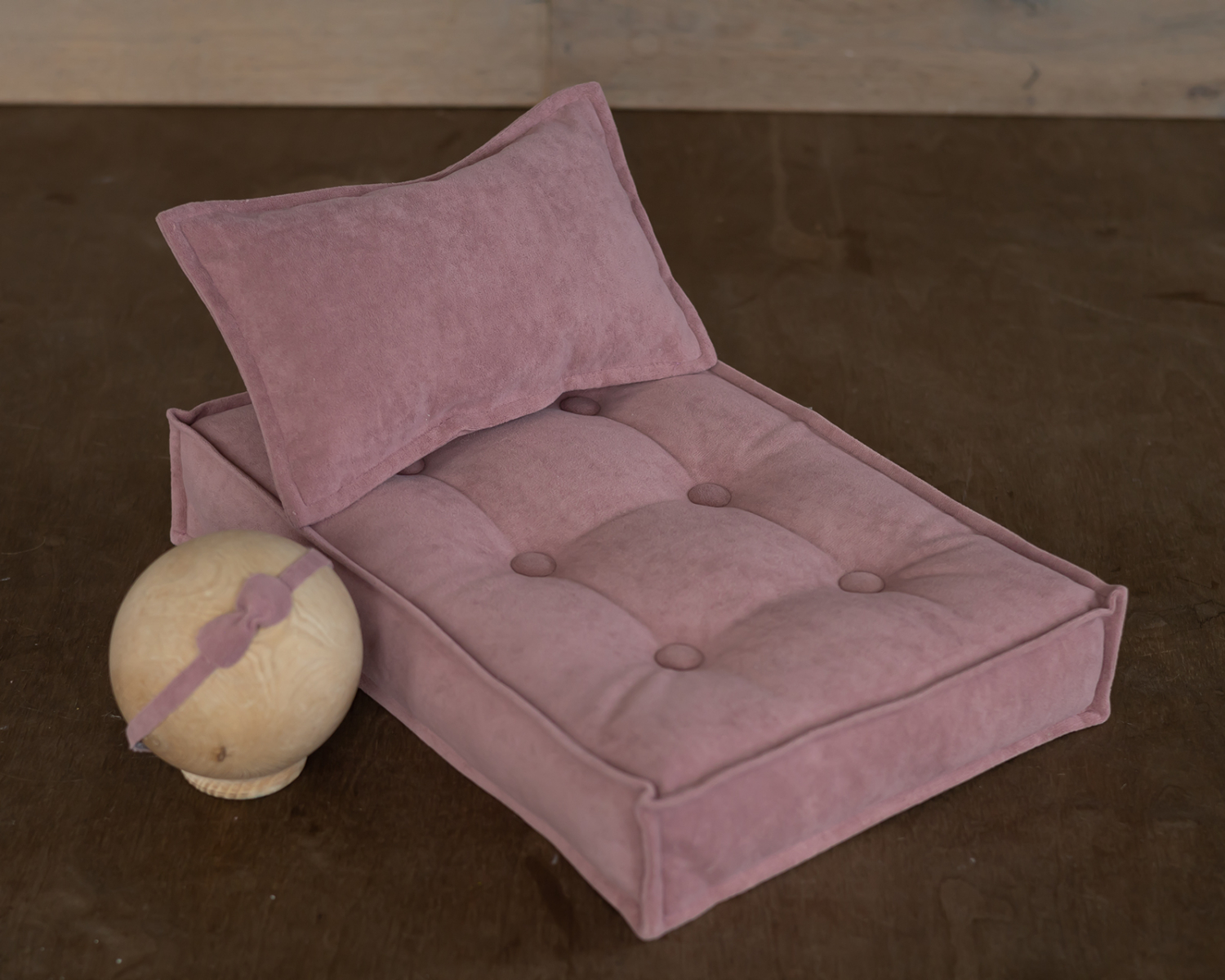 Antique pink mattress + posing pillow + headband in set