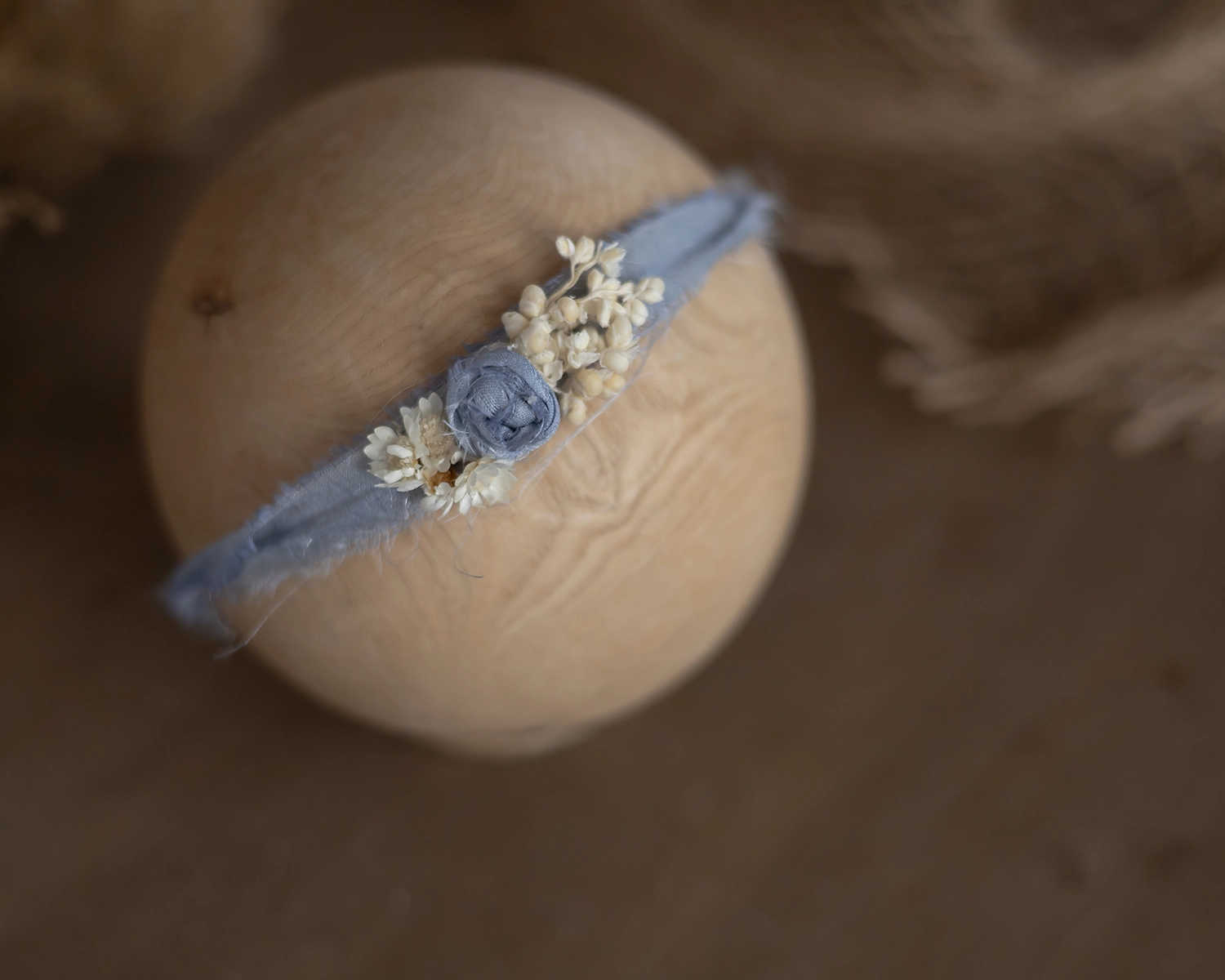 Light slate blue silk floral headband