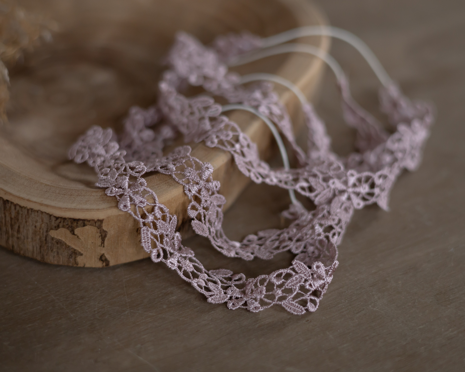 Floral Lace Headband, dusty pink