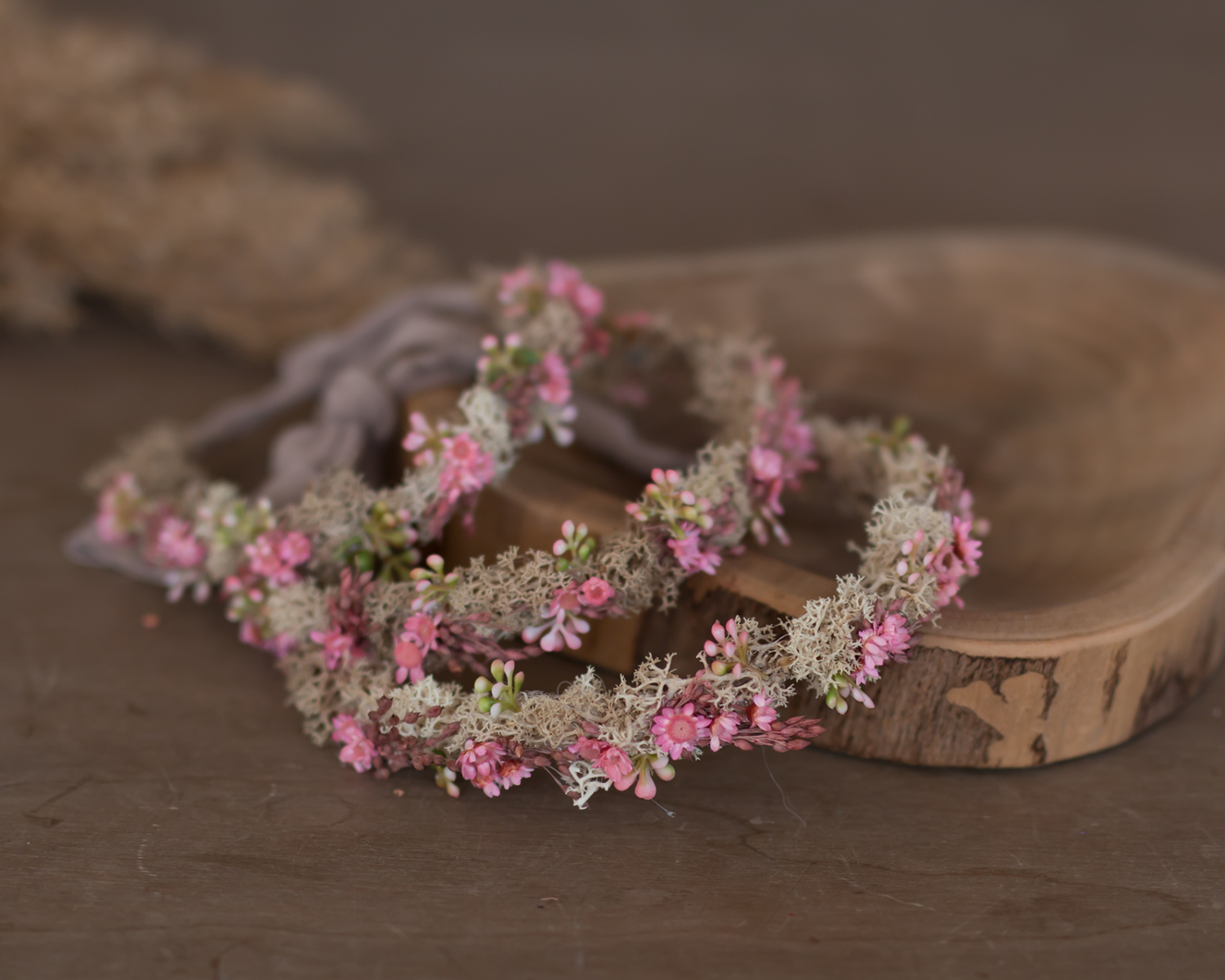 Neutral - Pink Floral Halo Wreath 