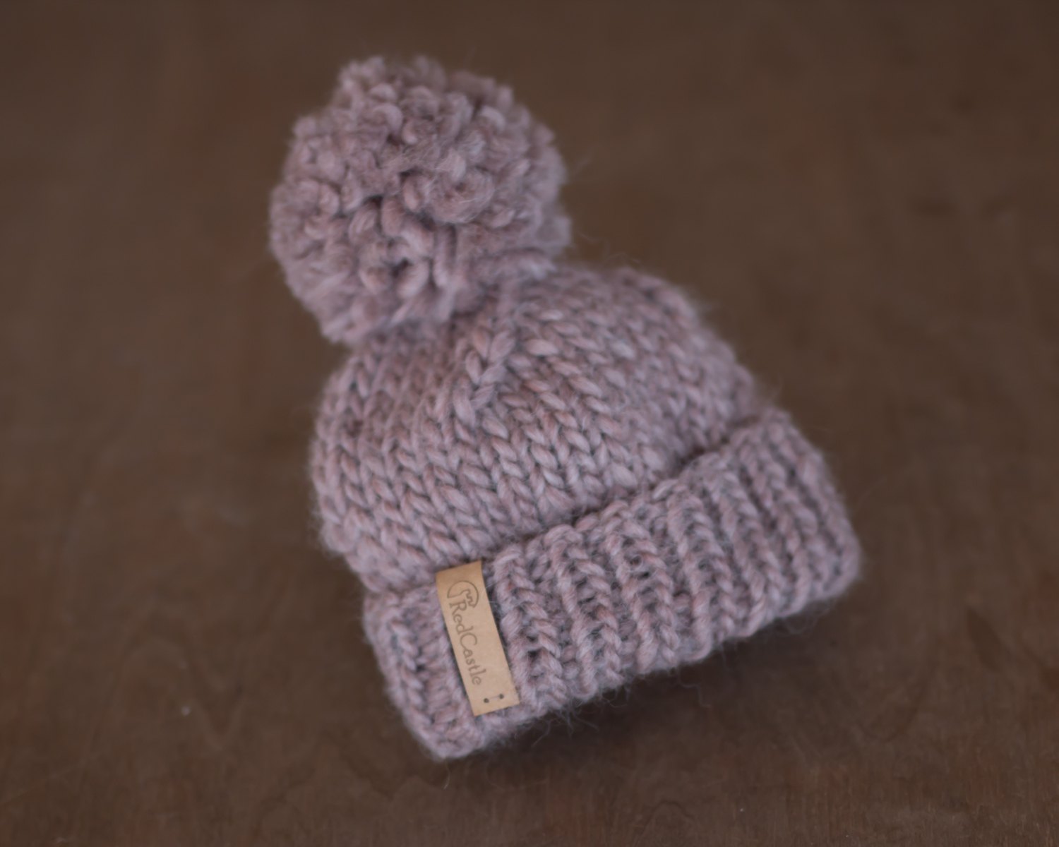 Brown chunky knit hat - 0-3 month - on stock