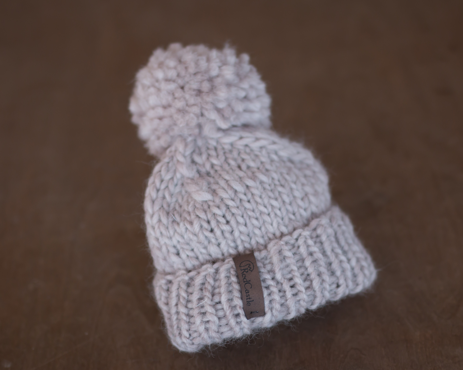Light beige chunky knit hat - 0-3 month - on stock