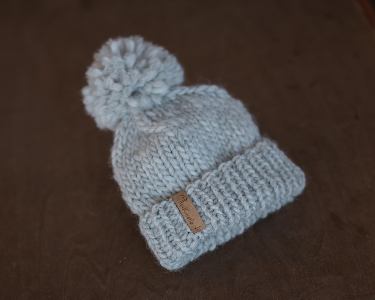 Gray chunky knit hat - 3-6 month - on stock