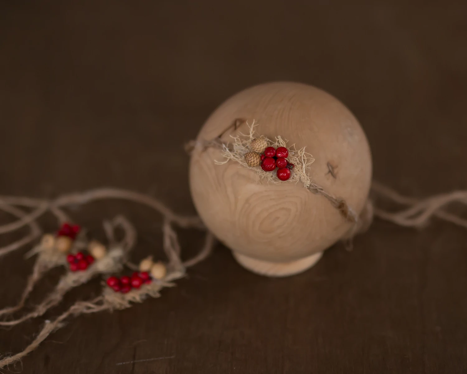 Piros-natúr megkötős fejpánt