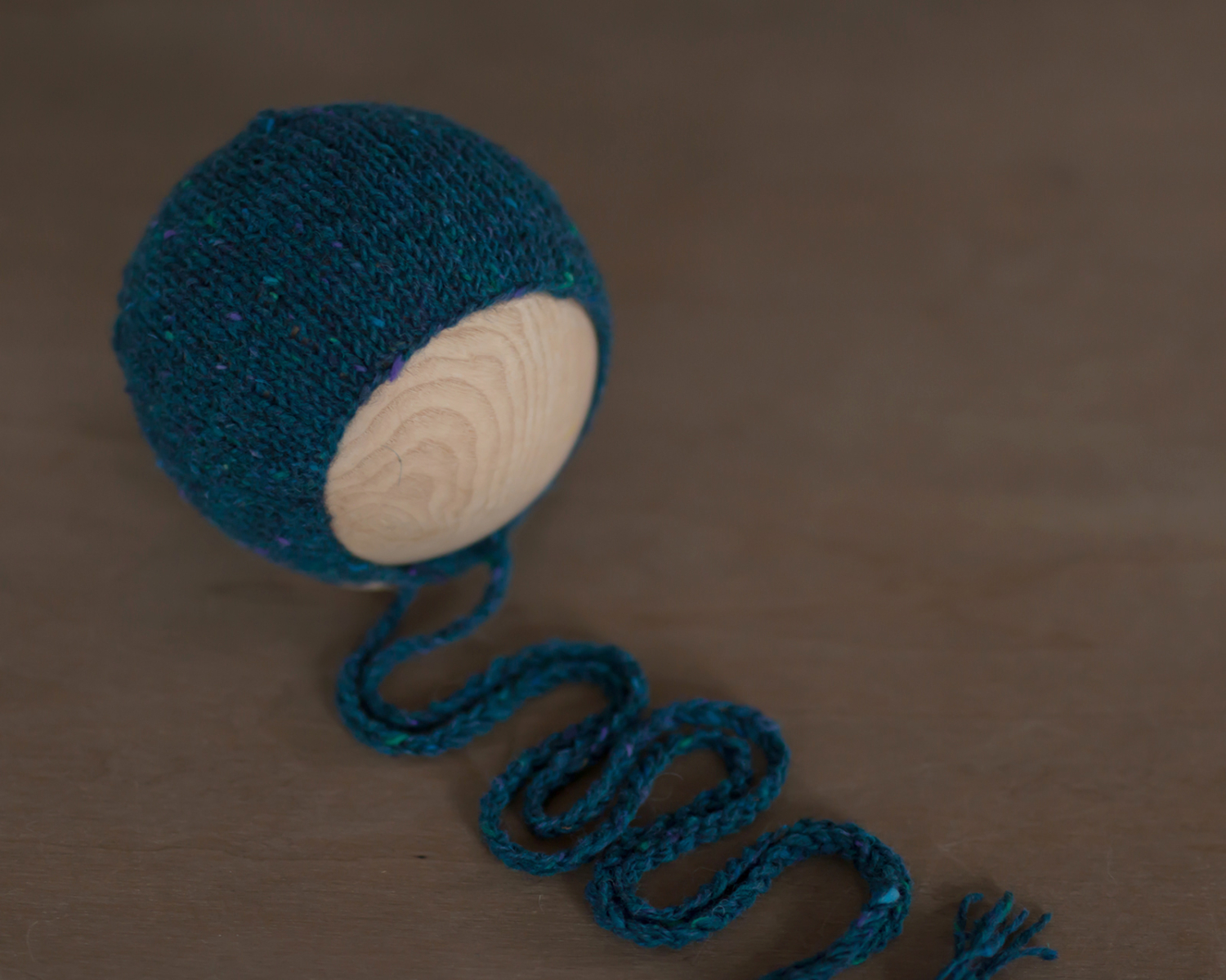 Green - Blue rustic tweed 4 Newborn Bonnet