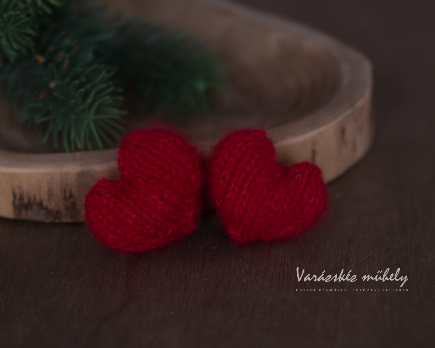 Mini, Knitted Heart, Red