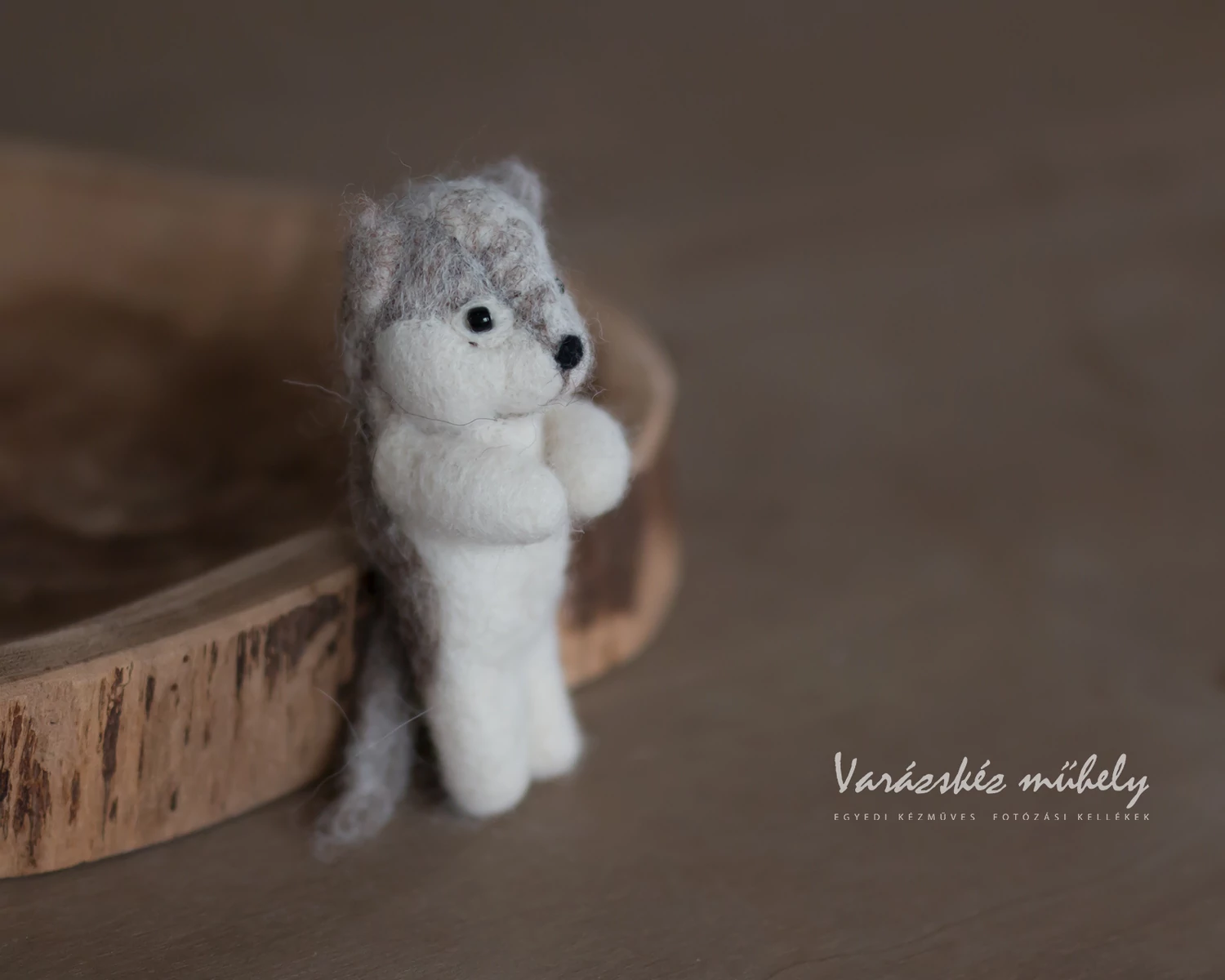 Felted, White-Gray Husky Puppy / Dog