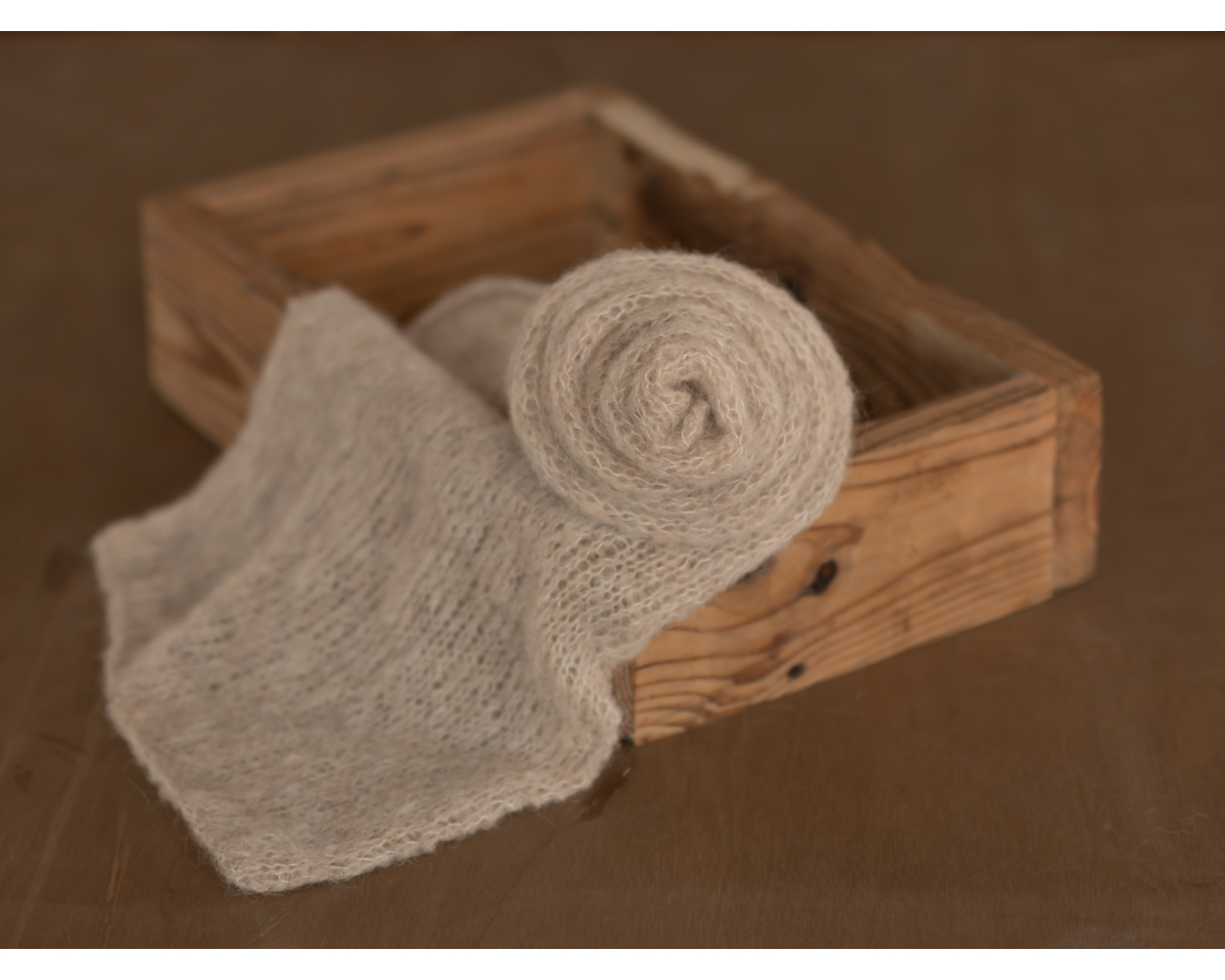 Világos bézs mohair, kötött wrap (150cm), vagy wrap+bonnet szett