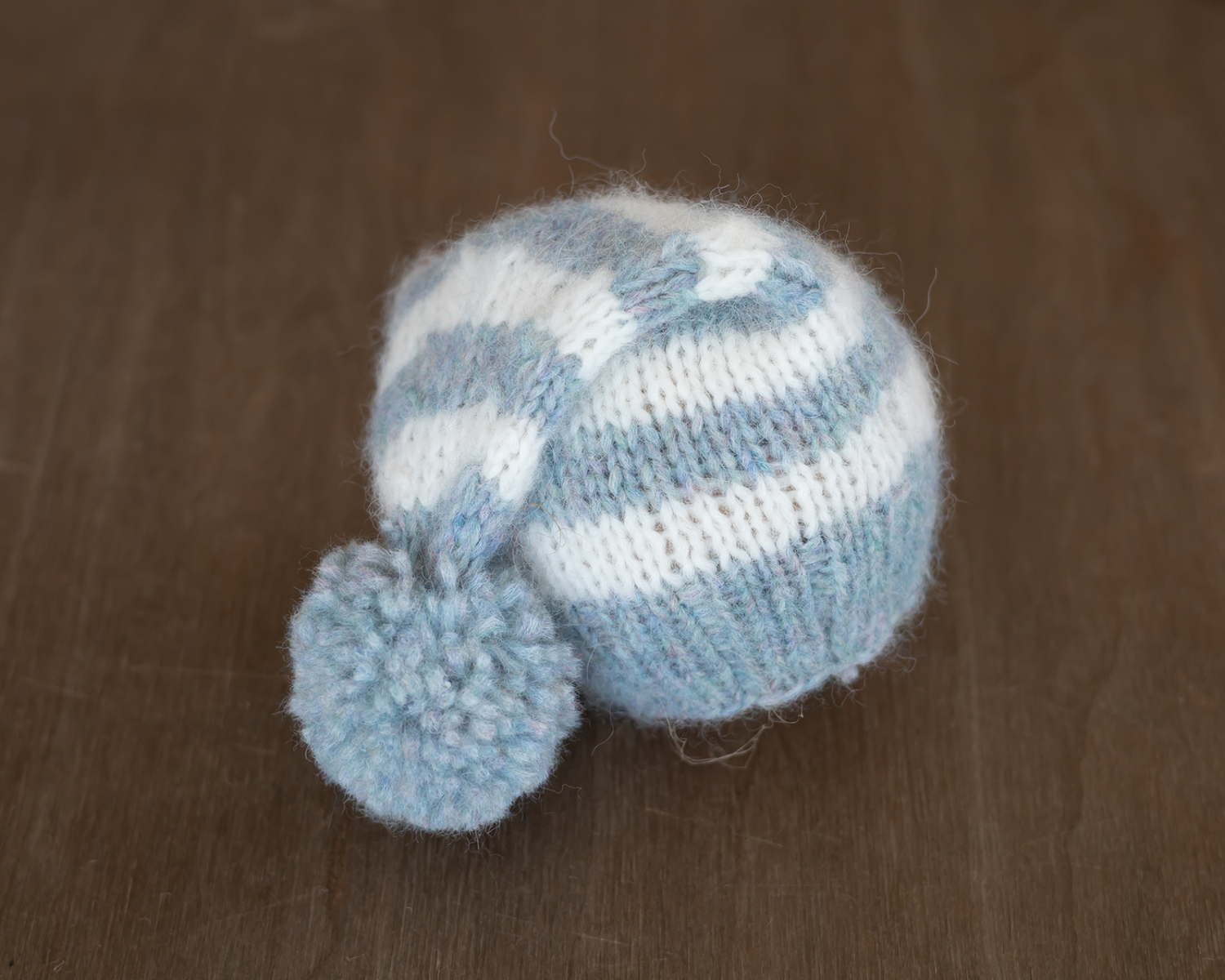 Blue - White Striped Newborn Elf Hat