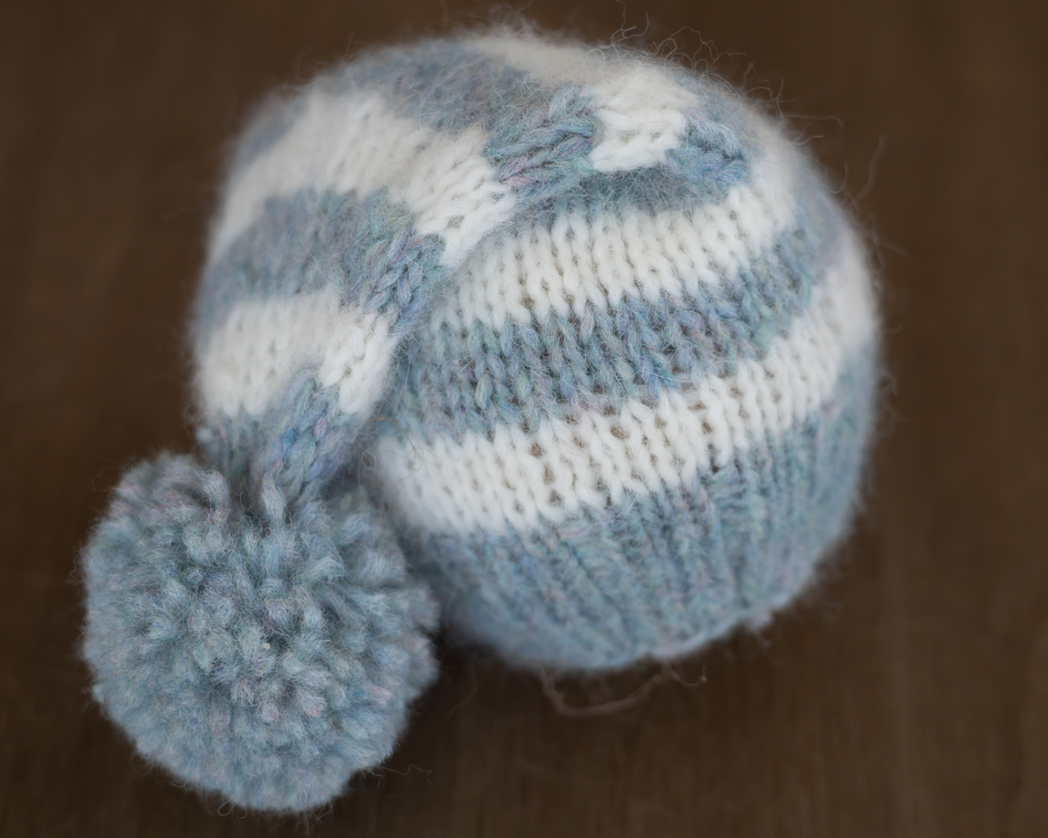 Blue - White Striped Newborn Elf Hat