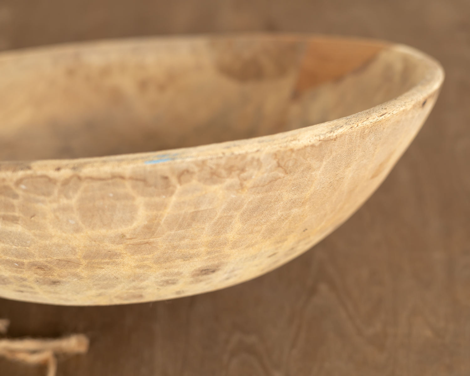 "A" Natural brown wooden bowl - 40cm