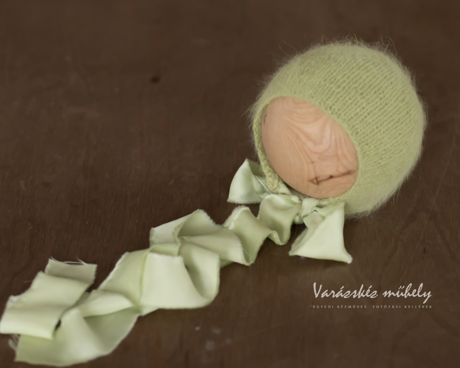 Newborn Angora Bonnet, Apple Green