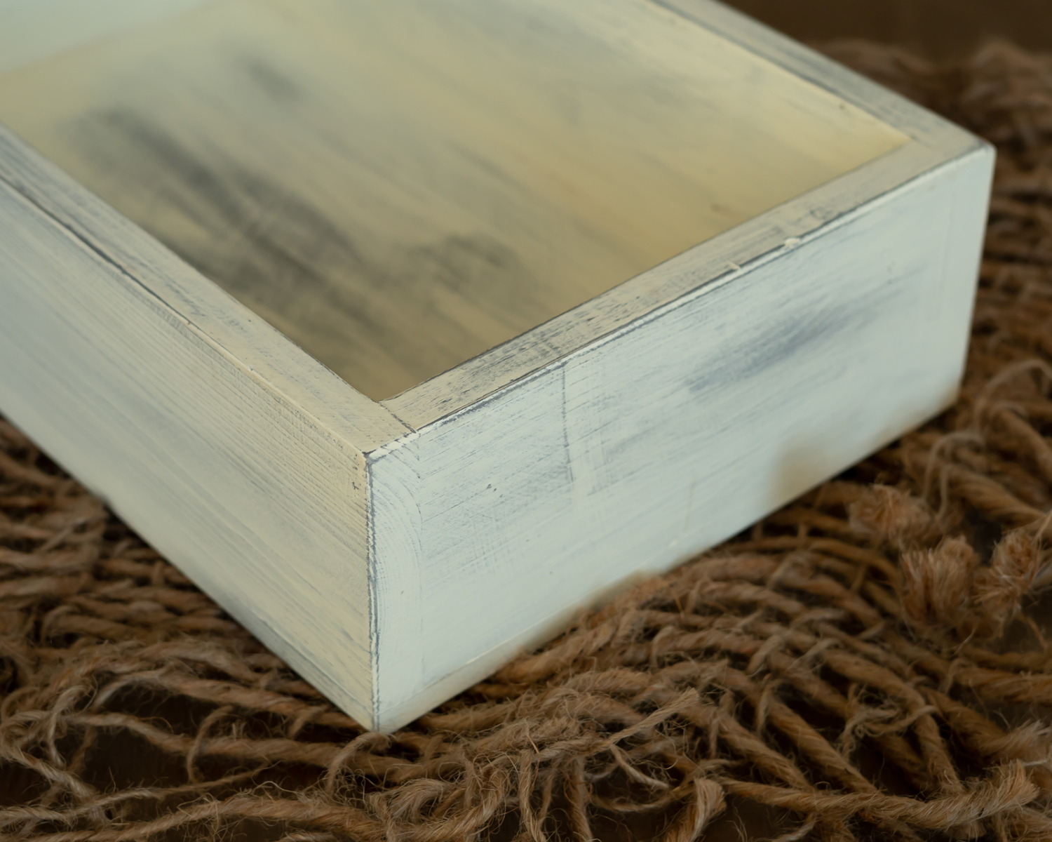Antique white wooden crate