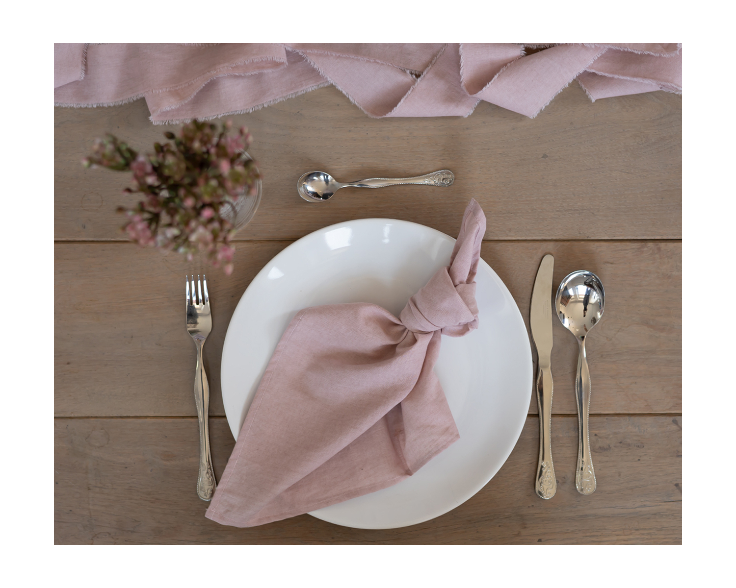 PRE-ORDER Wedding Hemmed Cotton Napkins Dusty Pink