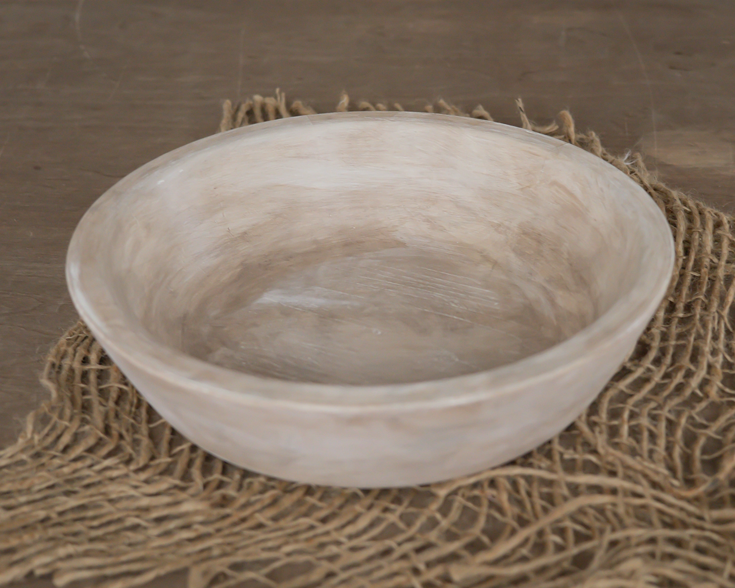  Natural color round wooden bowl - 38cm
