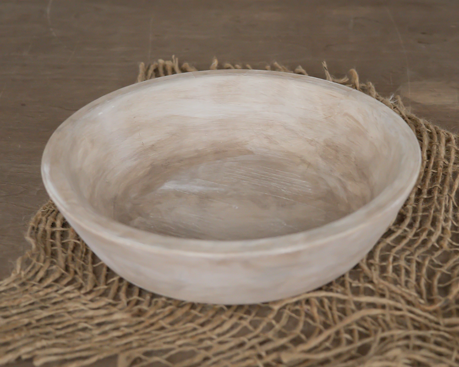  Natural color round wooden bowl - 38cm