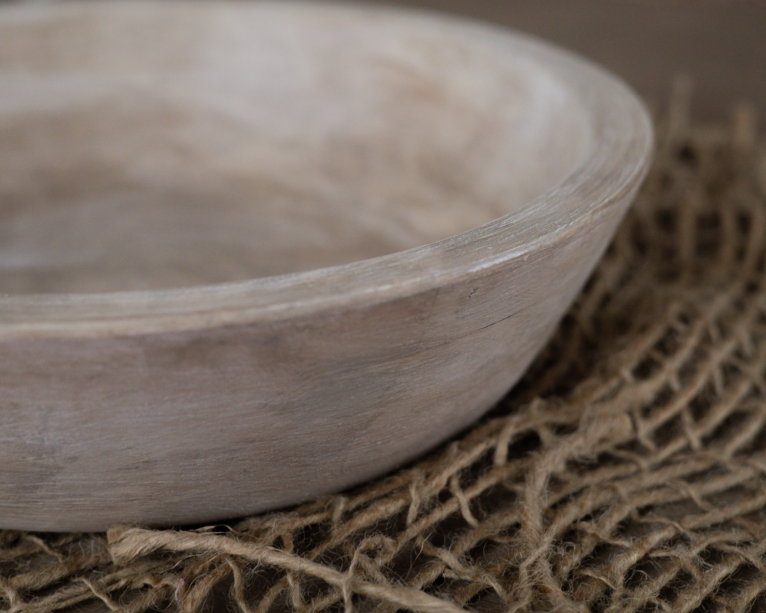  Natural color round wooden bowl - 38cm