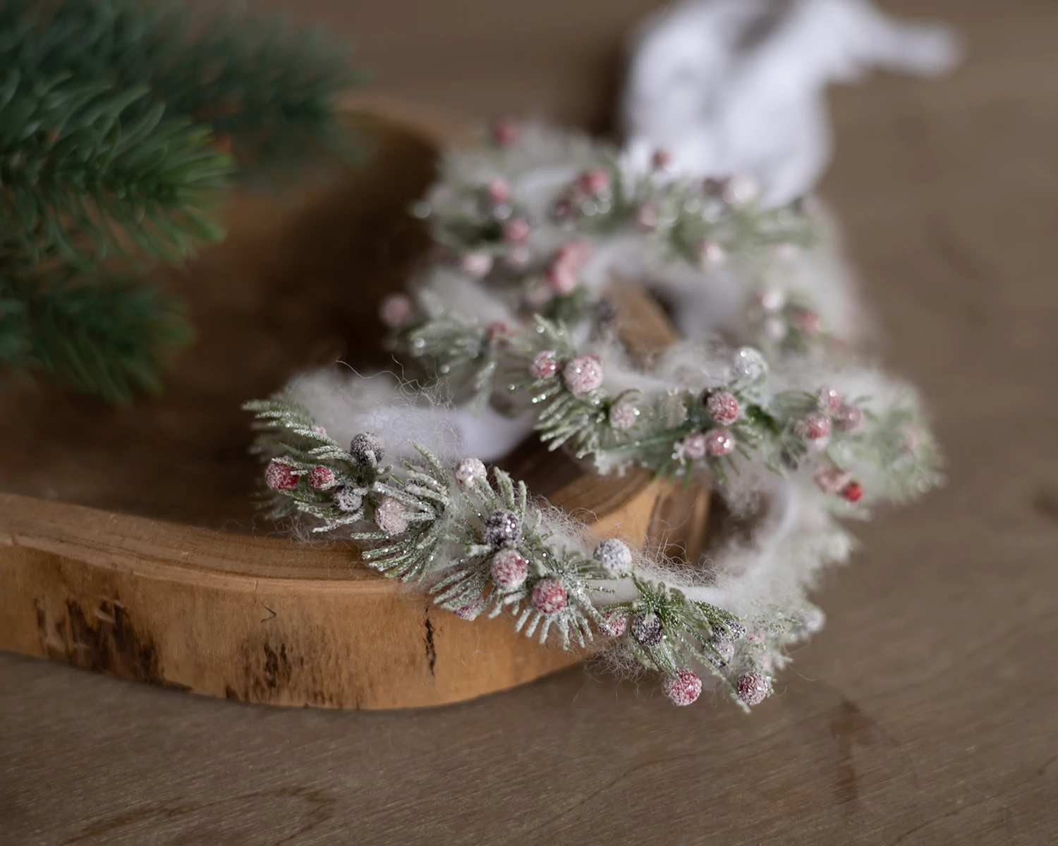 Karácsonyi ezüst-piros-zöld fejdísz / koszorú