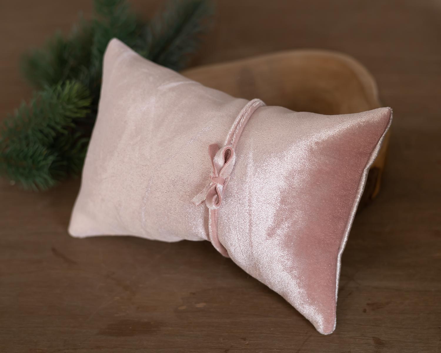 Antique pink posing pillow in set - newborn photo prop