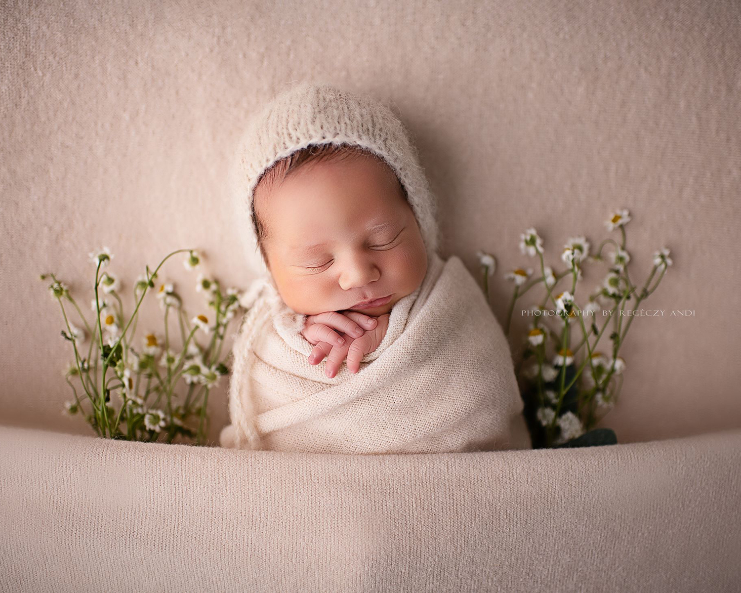 Ivory Newborn Mohair Bonnet