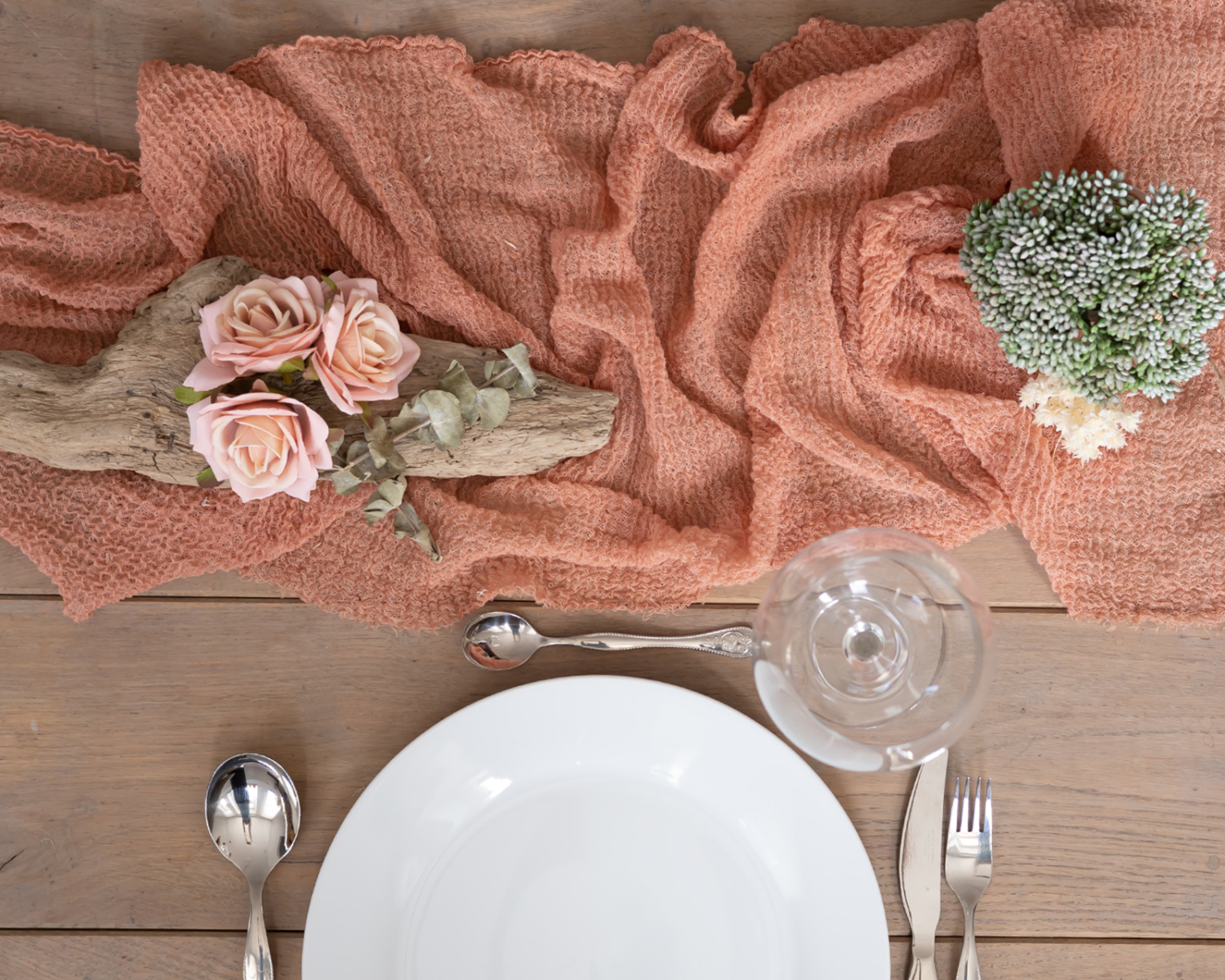 PRE-ORDER Gauze / Cheesecloth Table Runner Terracotta