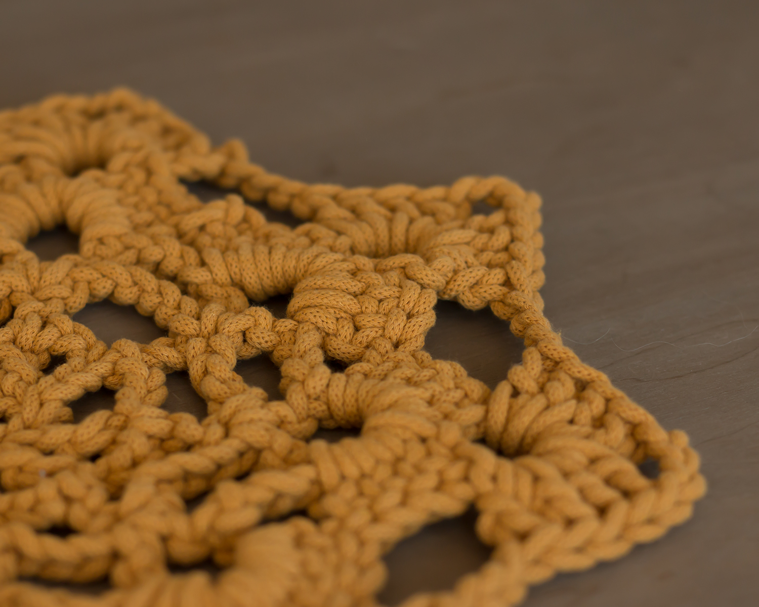 Mustard Crochet Mini Star Rug